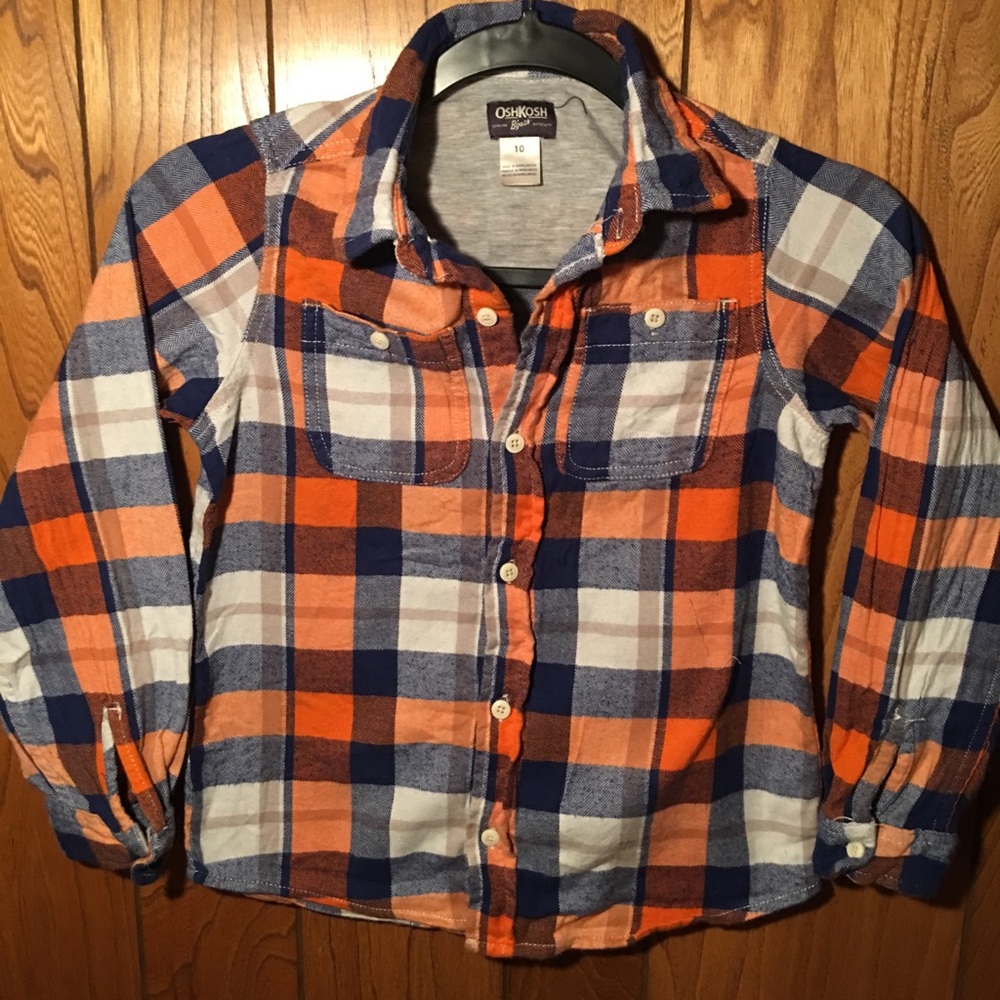 5/25 Oshkosh B’Gosh Plaid Herringbone Button Shirt